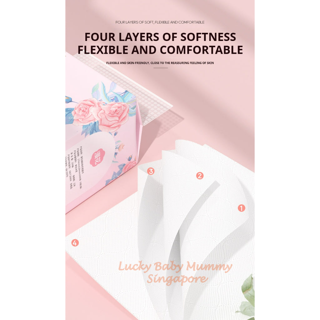 【10 Packs/Box】ManHua Pink Flower Hanging Paper Towel