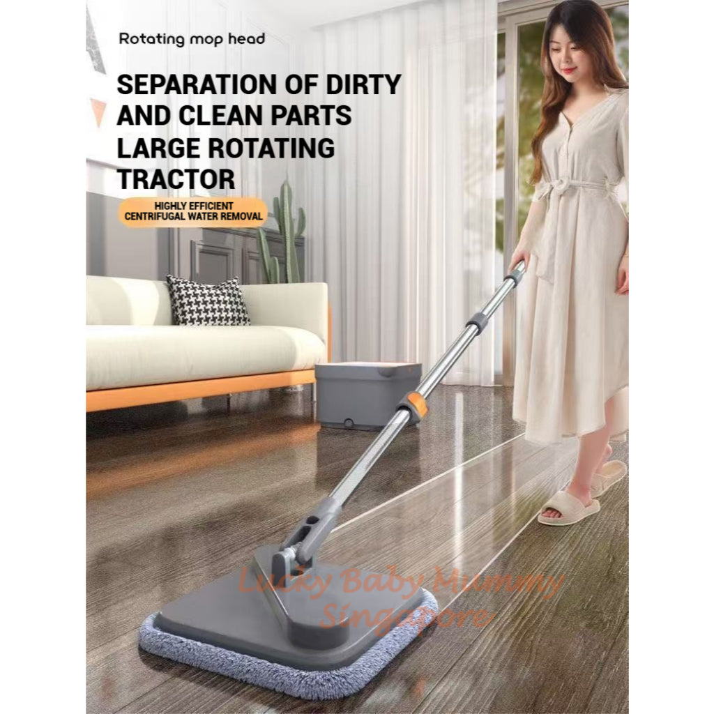 Clean Dirty Split Single Bucket Spin Mop Set