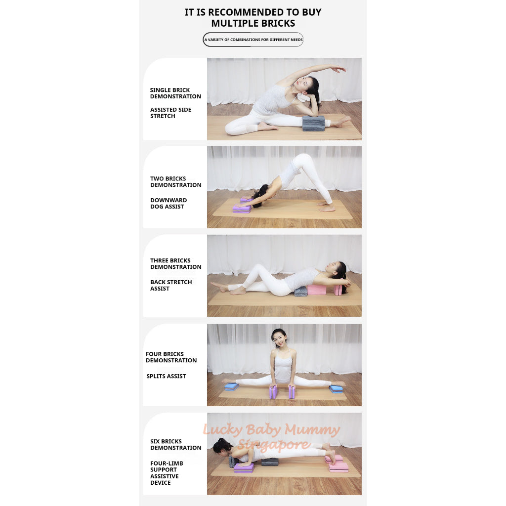 EVA Yoga Block 200g/High Density Non Slip Foam Brick for Stretching & Pilates, Poses