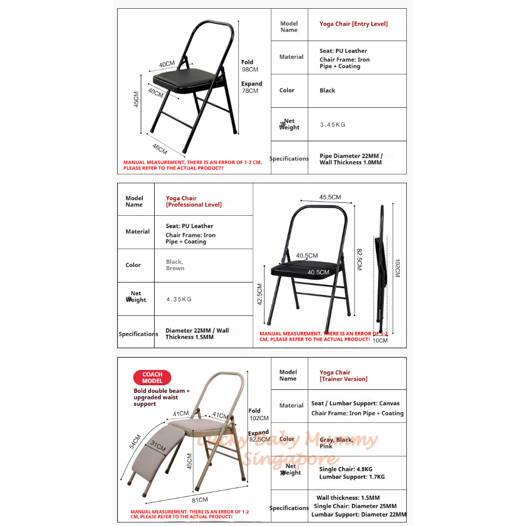 Foldable Yoga Chair with Backbend Support