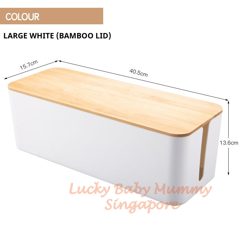 Cable Storage Box/Extension Wire Plug Minimalist Organizer Box for Desk Power Strip Management