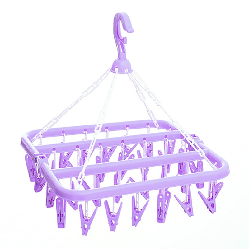 32 Clips Foldable Windproof Plastic Rack