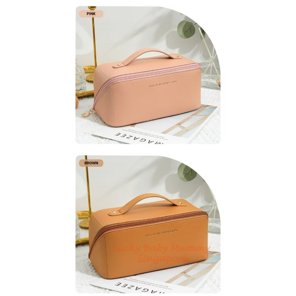 Handheld Cosmetic Storage Bag/INS-style Premium PU Makeup Bag/Large Capacity Travel Storage Bag