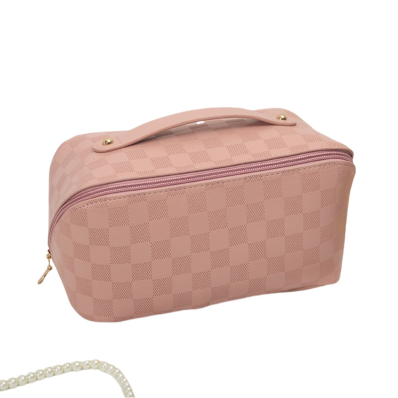 Handheld Cosmetic Storage Bag/INS-style Premium PU Makeup Bag/Large Capacity Travel Storage Bag