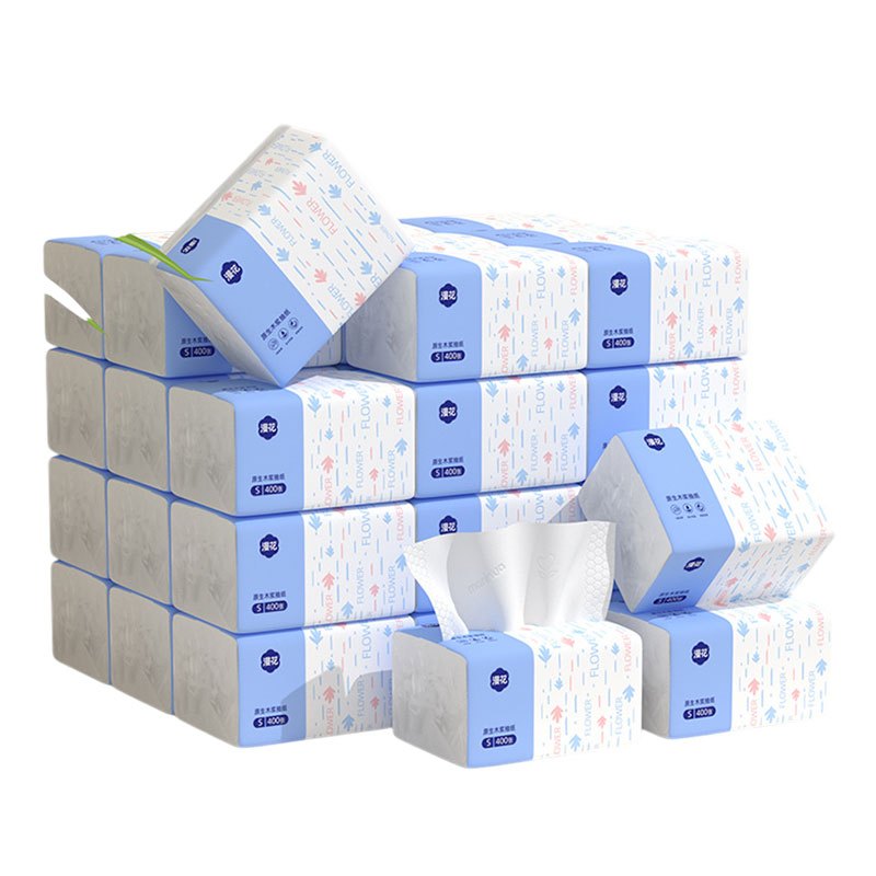 ManHua Blue Series 5-Ply 400 Sheets/Pack Thick Facial Tissue / Soft Tissue Paper / Travel Essential