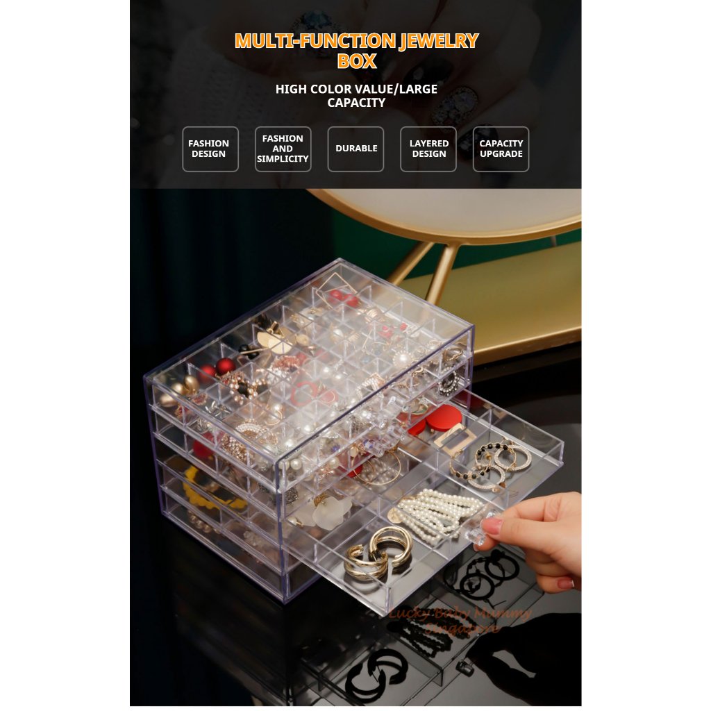 Jewelry Storage Box / Transparent Bracelet Storage Box / Earring Necklaces Jewelry Drawer / Dustproof