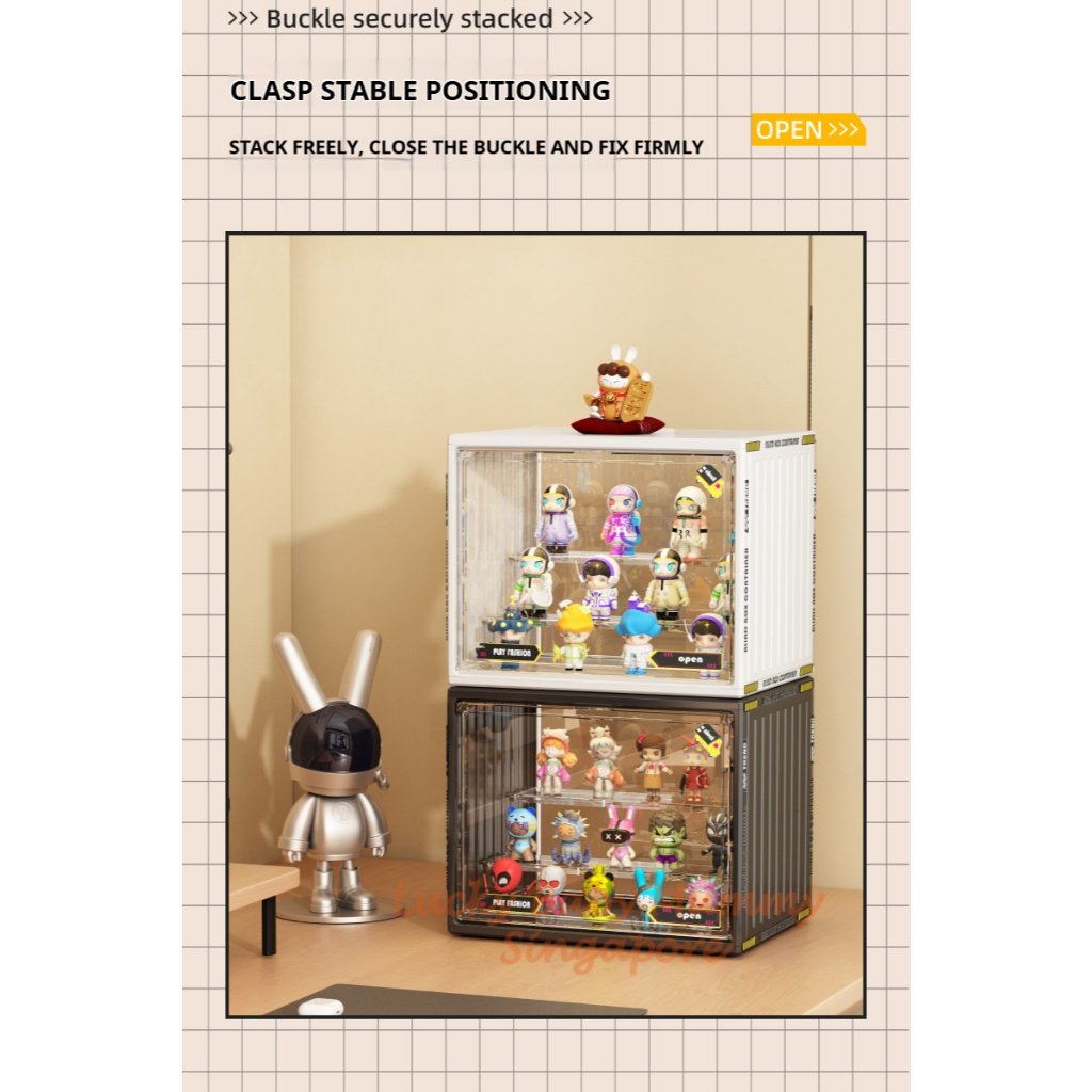 Large Capacity Acrylic Blind Box Storage Box / Transparency Figurines Display Box / POP MART Toys Display Rack