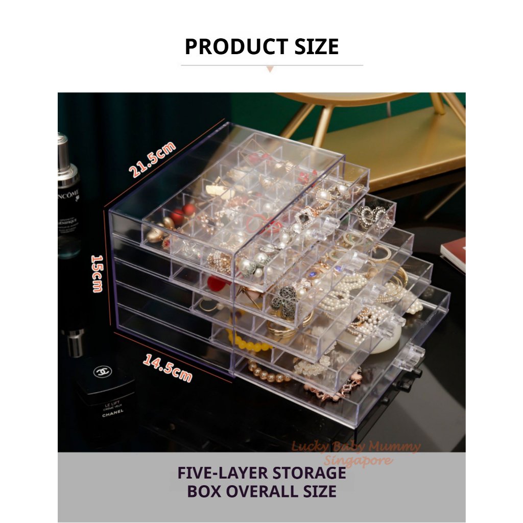 Jewelry Storage Box / Transparent Bracelet Storage Box / Earring Necklaces Jewelry Drawer / Dustproof