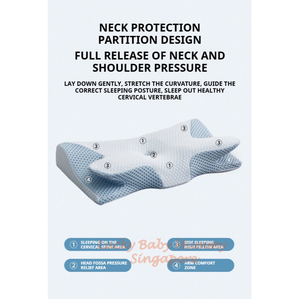 Ergonomics Star Pillow / Butterfly-Shaped Bidirectional Cervical Pillow / Comfortable Memory Cotton