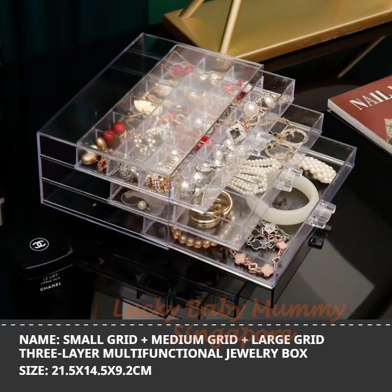 Jewelry Storage Box / Transparent Bracelet Storage Box / Earring Necklaces Jewelry Drawer / Dustproof