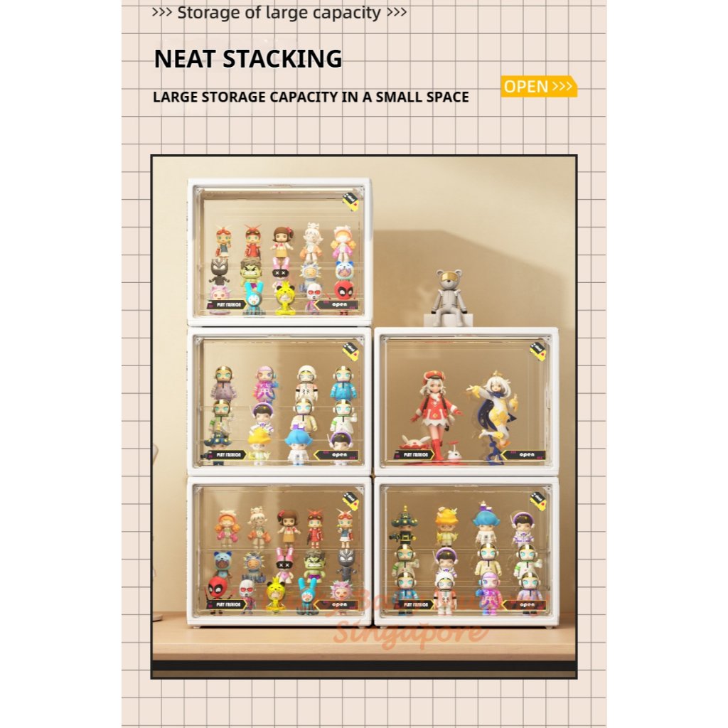 Large Capacity Acrylic Blind Box Storage Box / Transparency Figurines Display Box / POP MART Toys Display Rack