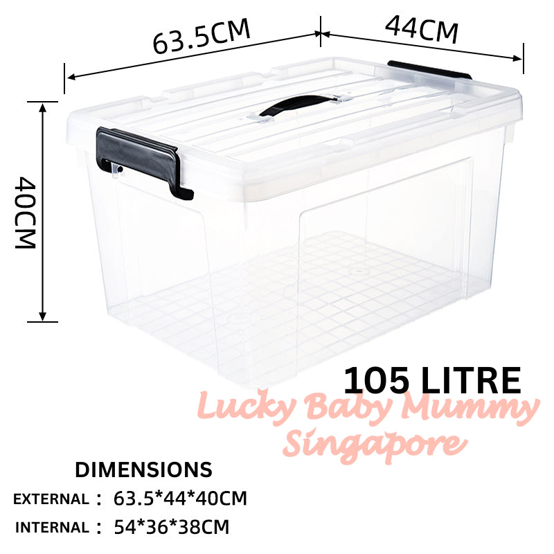 Transparent Large Storage Box with Handle