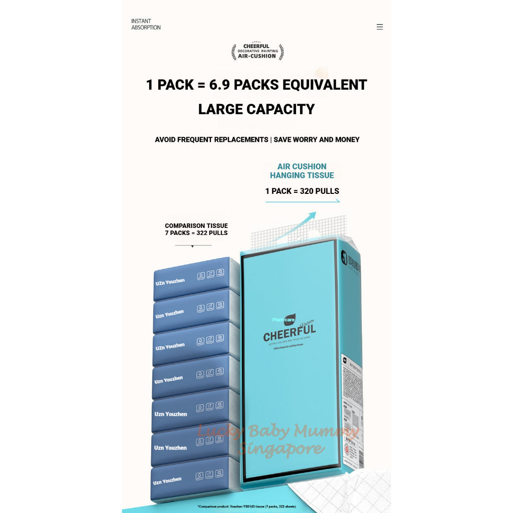 【8 Packs/box】Botare Air Cushion Hanging Facial Tissue