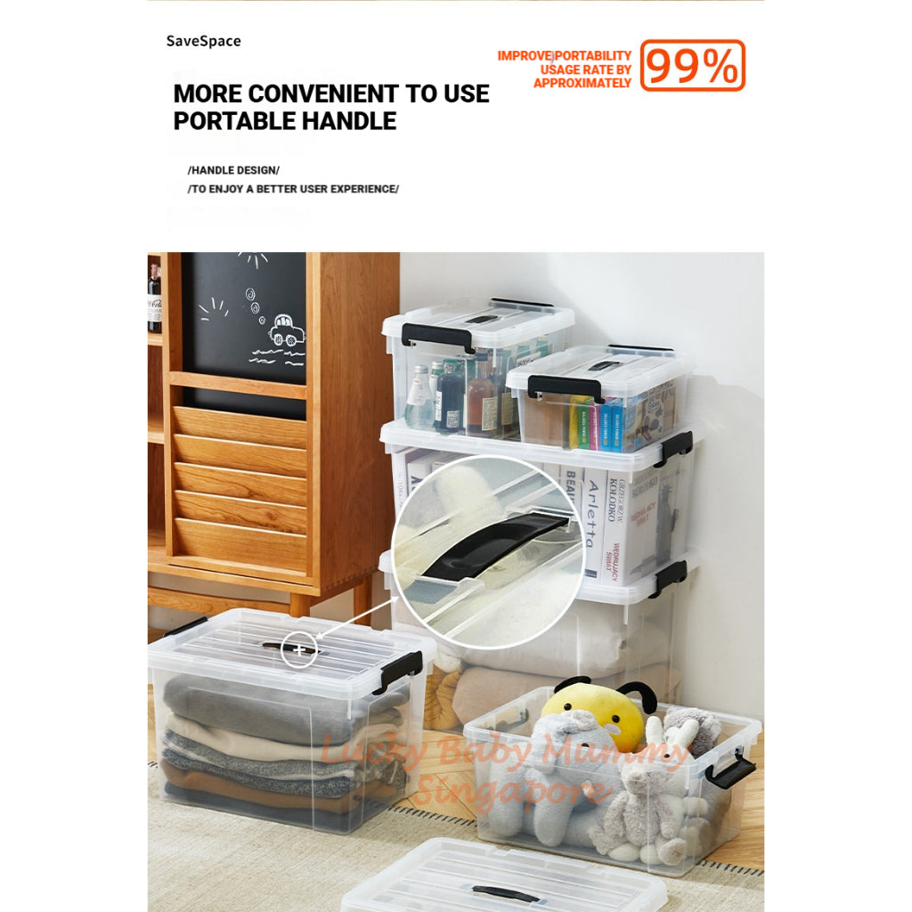 Transparent Large Storage Box with Handle