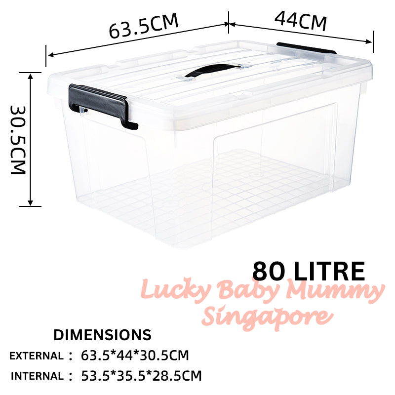 Transparent Large Storage Box with Handle