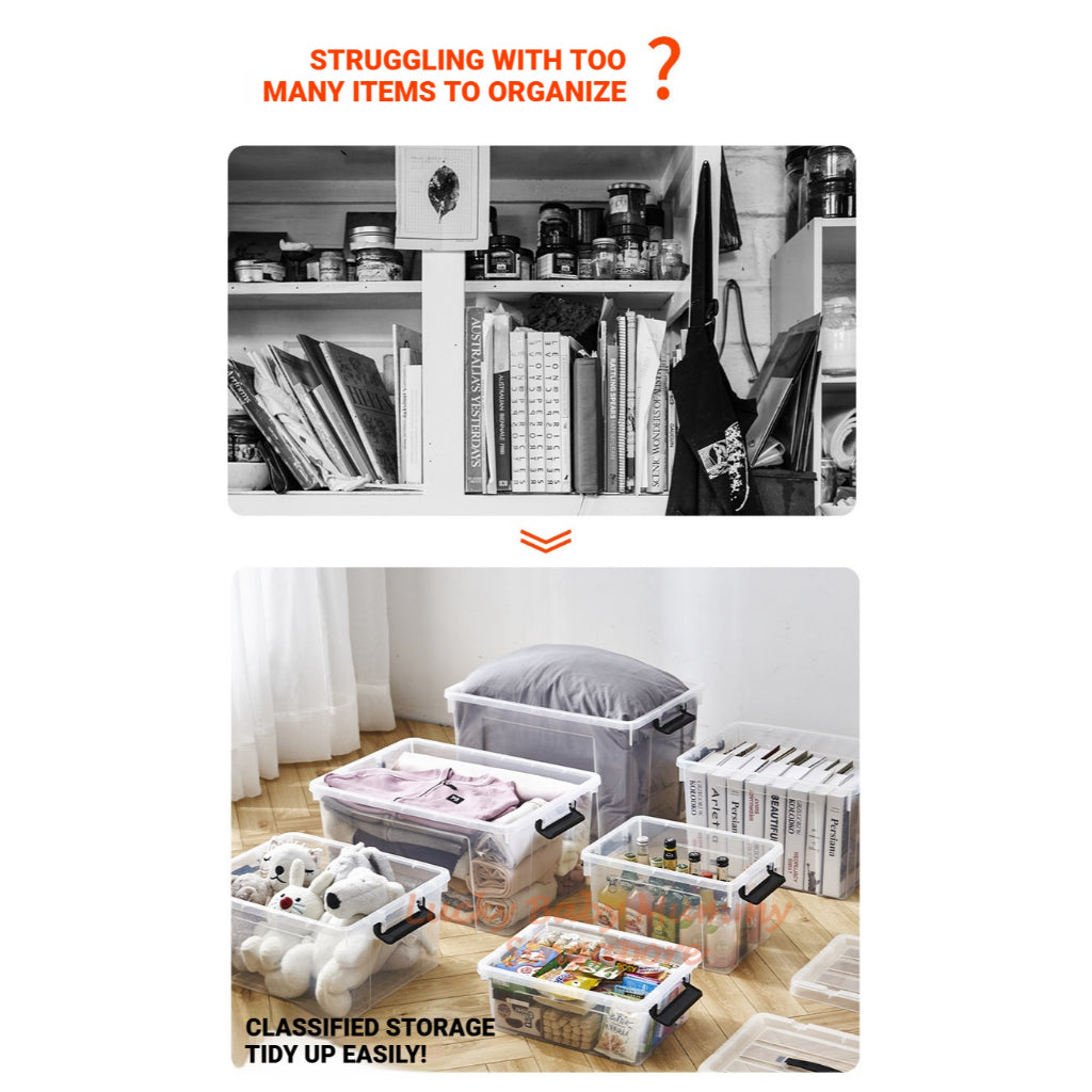 Transparent Large Storage Box with Handle