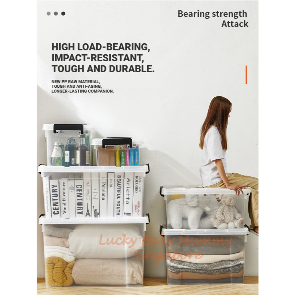 Transparent Large Storage Box with Handle