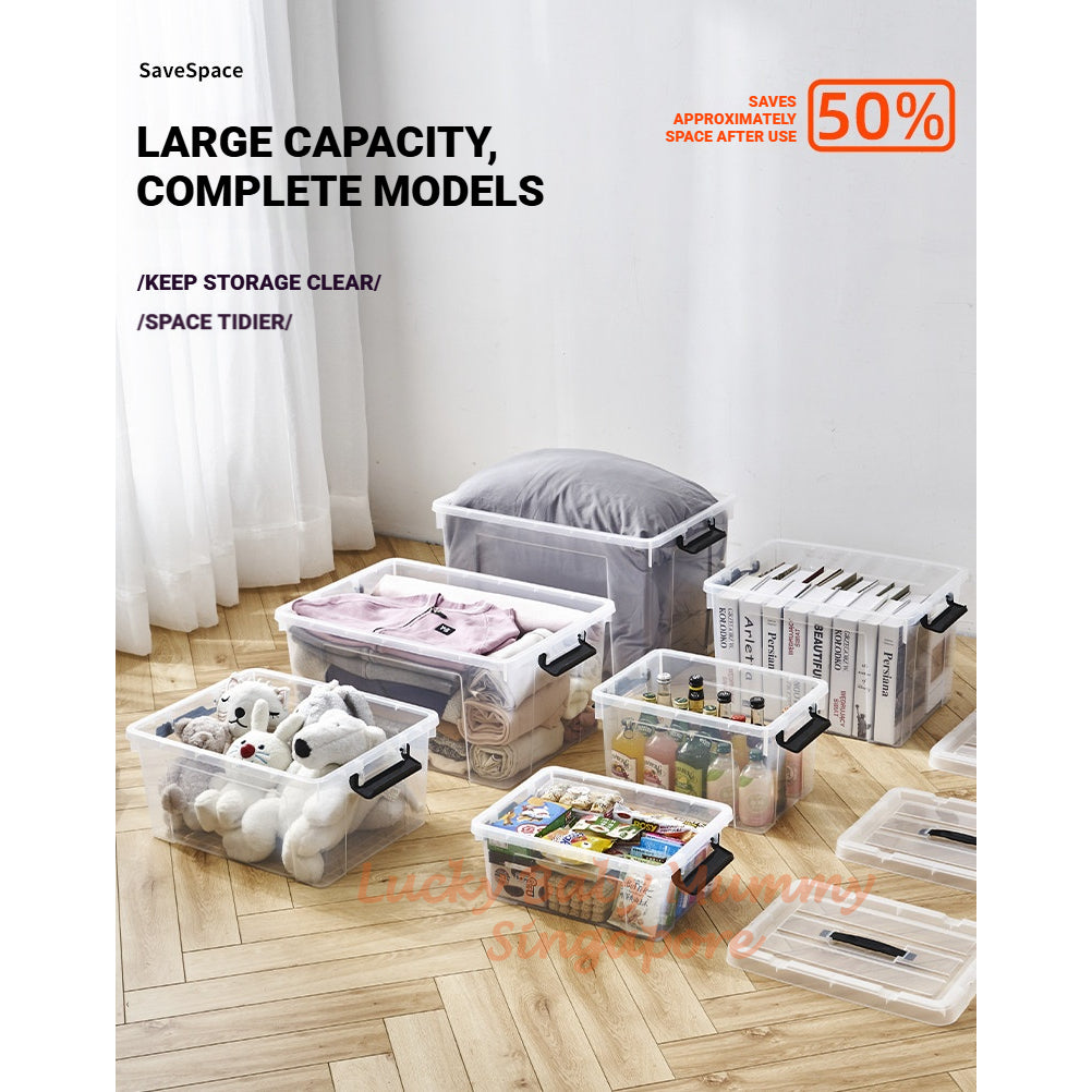 Transparent Large Storage Box with Handle
