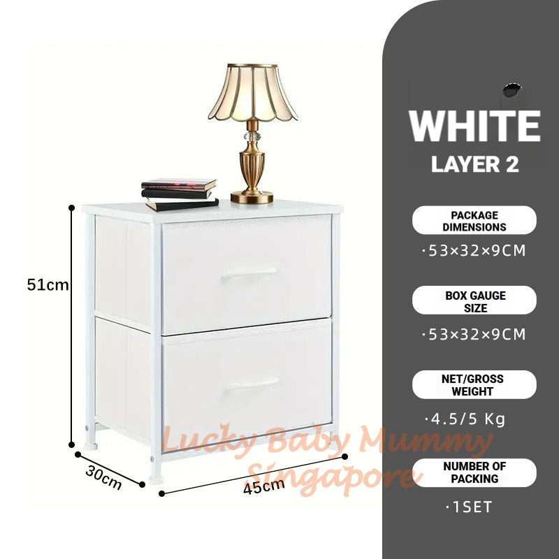Fabric Drawer Side Table