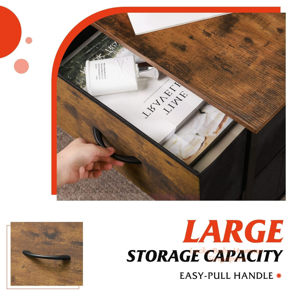 Fabric Drawer Side Table
