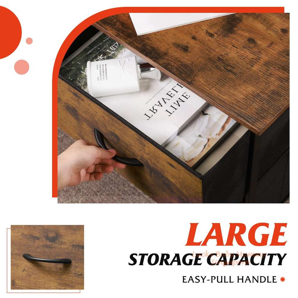 Fabric Drawer Side Table