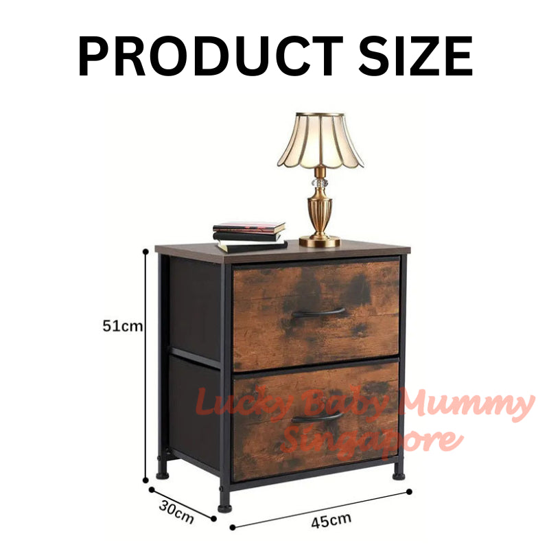 Fabric Drawer Side Table