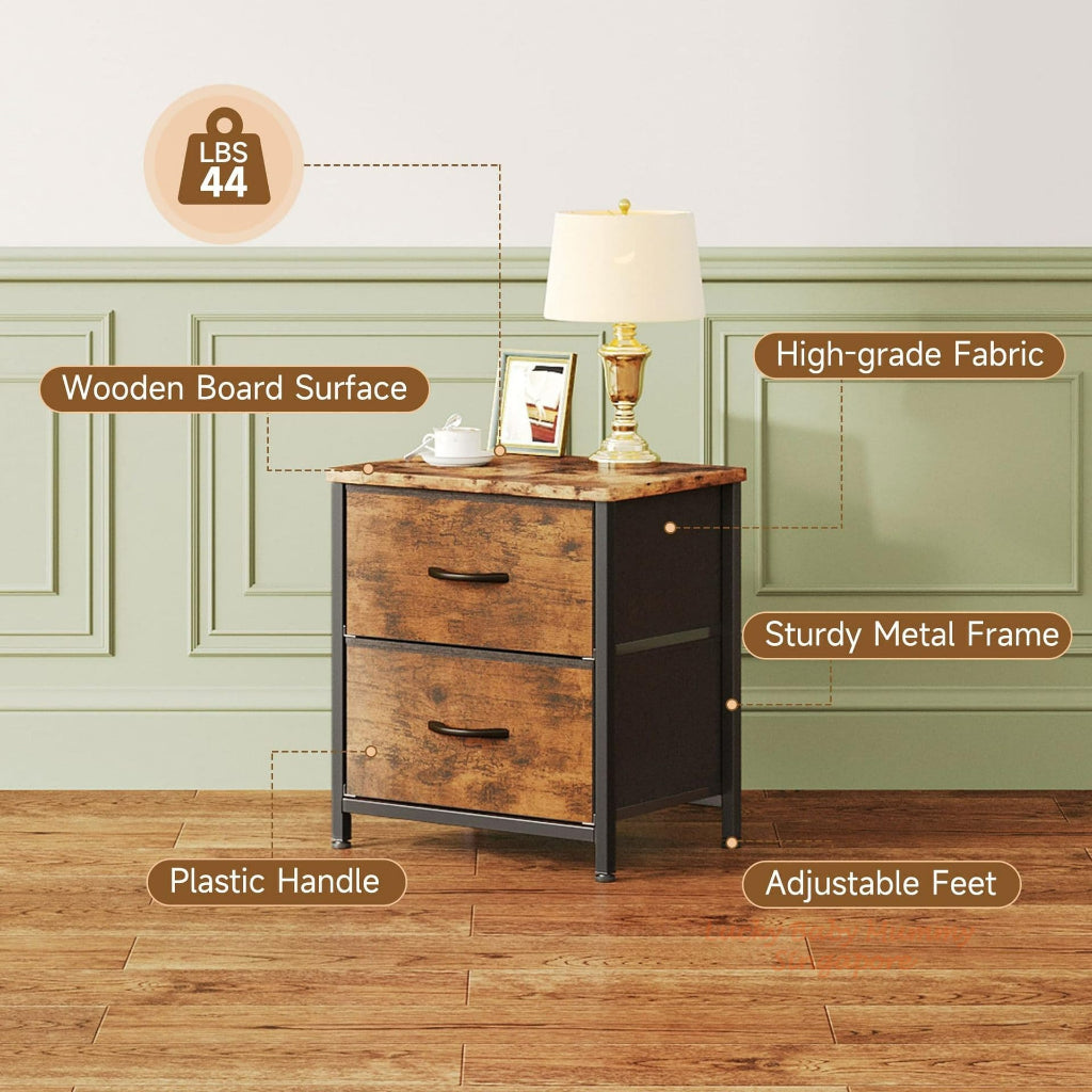 Fabric Drawer Side Table