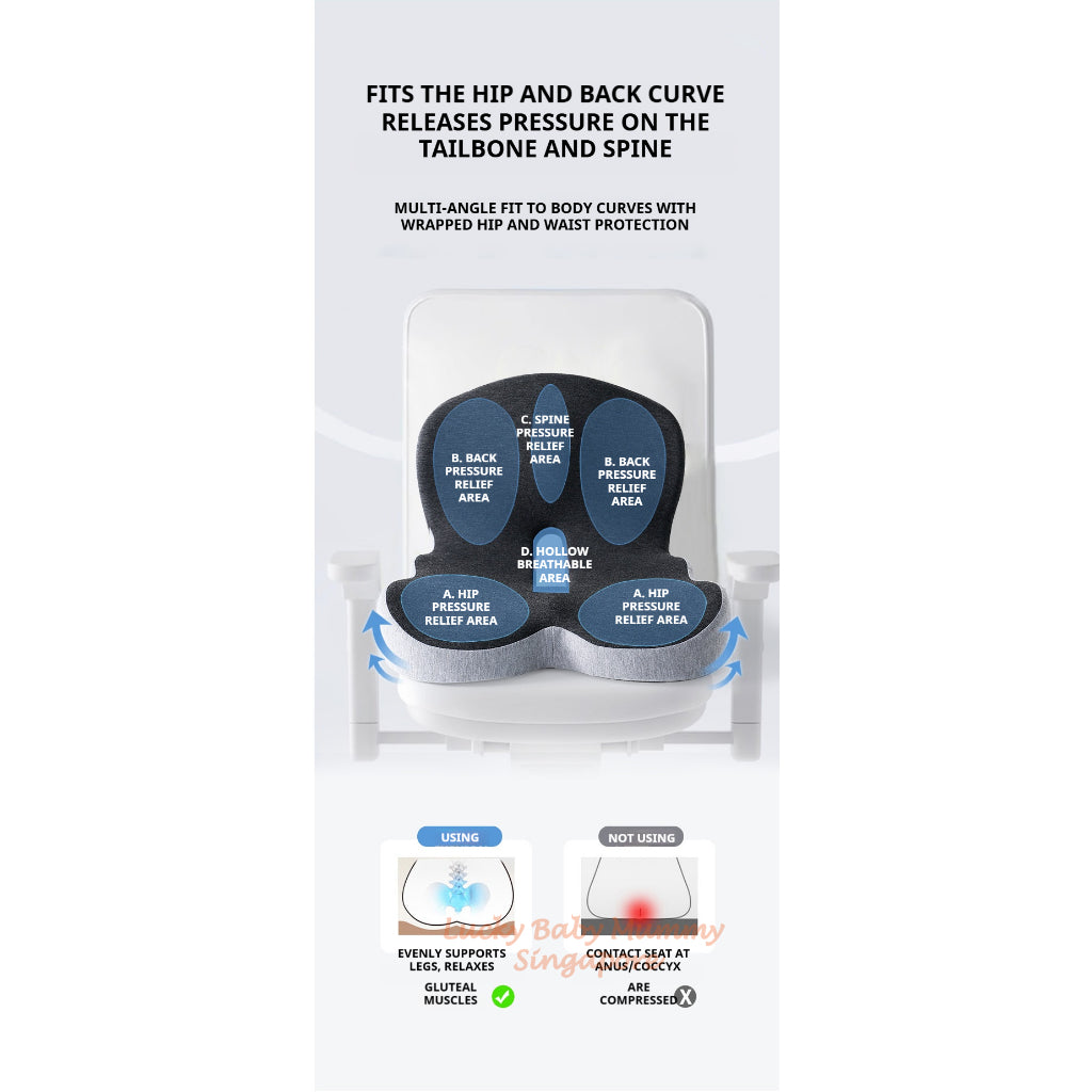 L-Shaped Memory Foam Cushion | All-Day Comfort  | Anti-Slip Seat & Back Support Pillow