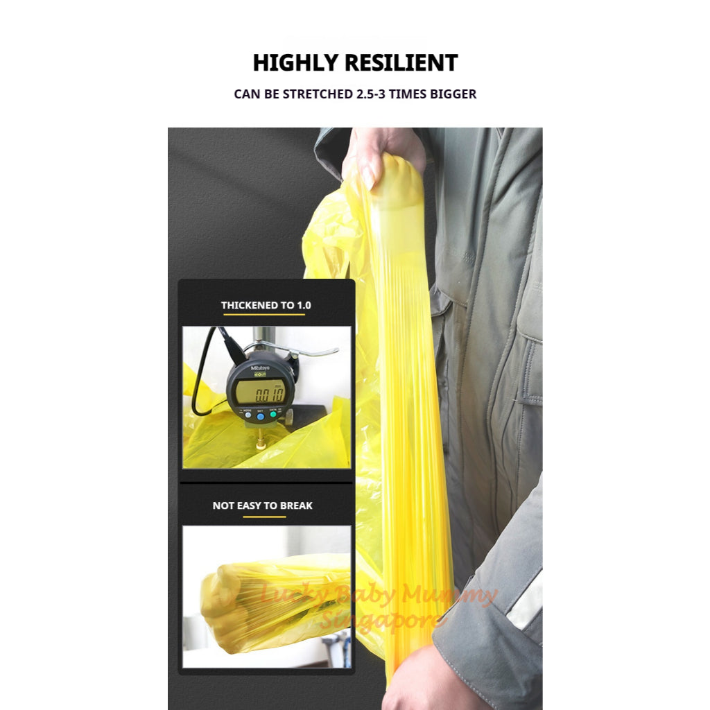 8-Fold Bottom Garbage Bag | Strong Vest Tie Trash Bag | Leak-Proof HDPE Waste Bag