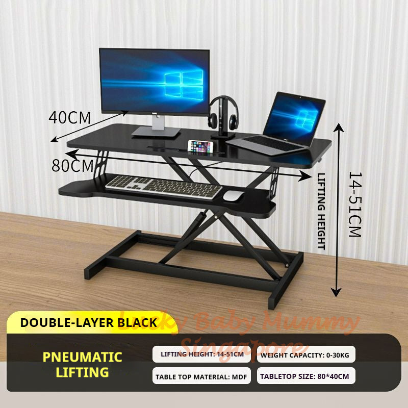 Dual Layer Desktop Lifting Table /Height Adjustable Standing Desk Riser for Monitor, Laptop