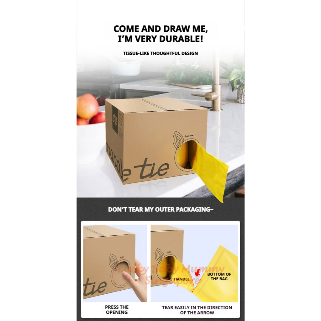 8-Fold Bottom Garbage Bag | Strong Vest Tie Trash Bag | Leak-Proof HDPE Waste Bag