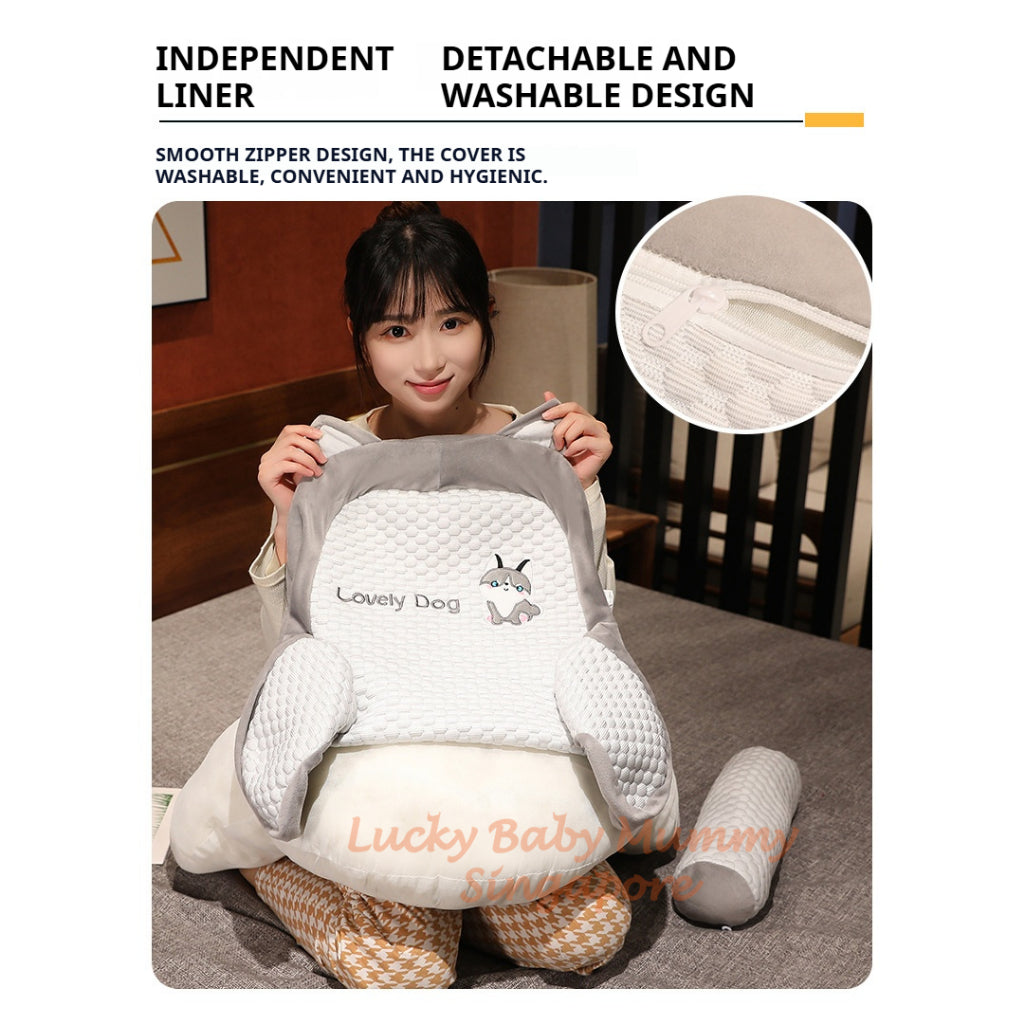 Ice Bean Waist Support Cushion Pillow | Backrest for Sofa, Bed & Office Chair