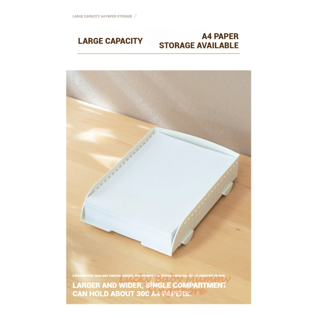 A4 Size Stackable File Tray Organizer | Multi-Layer Desktop Document Storage Rack