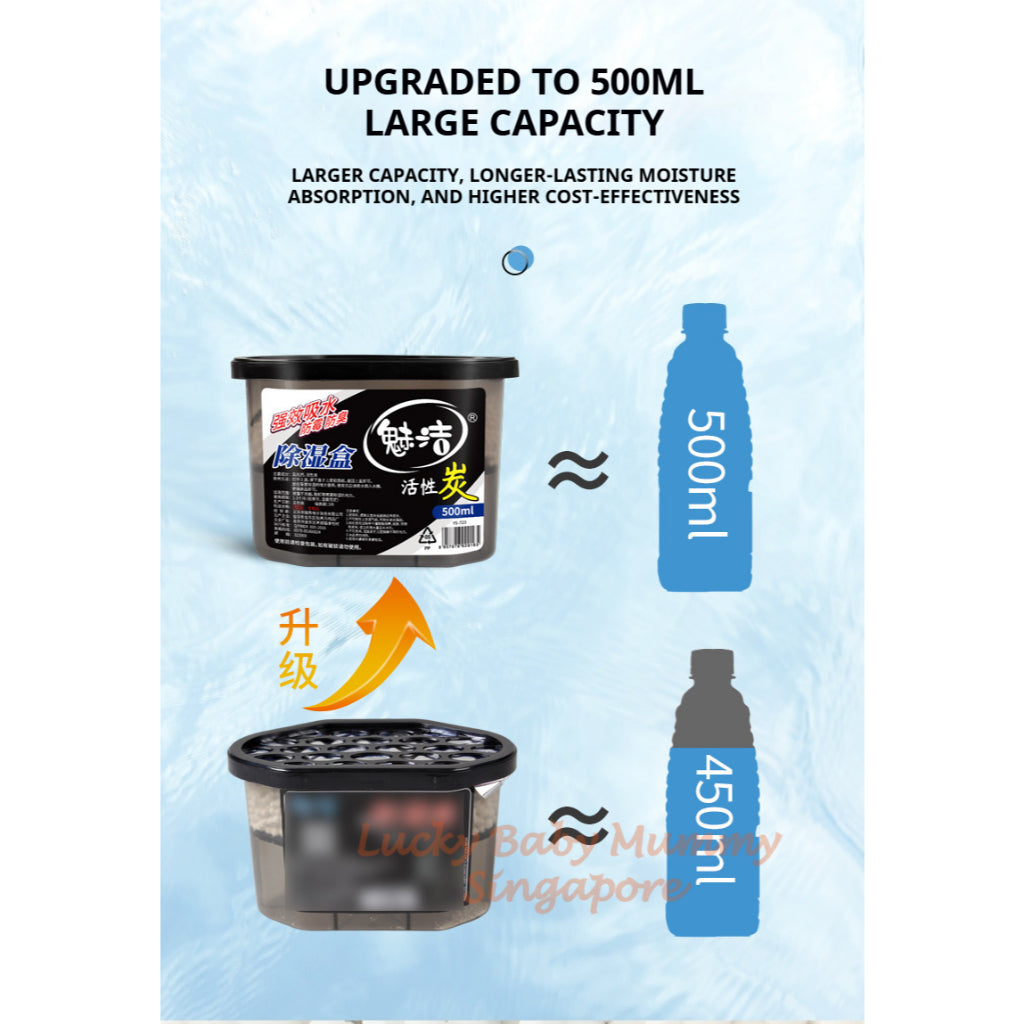 500ml Large Dehumidifier Box | Fast Moisture Removal | Activated Charcoal