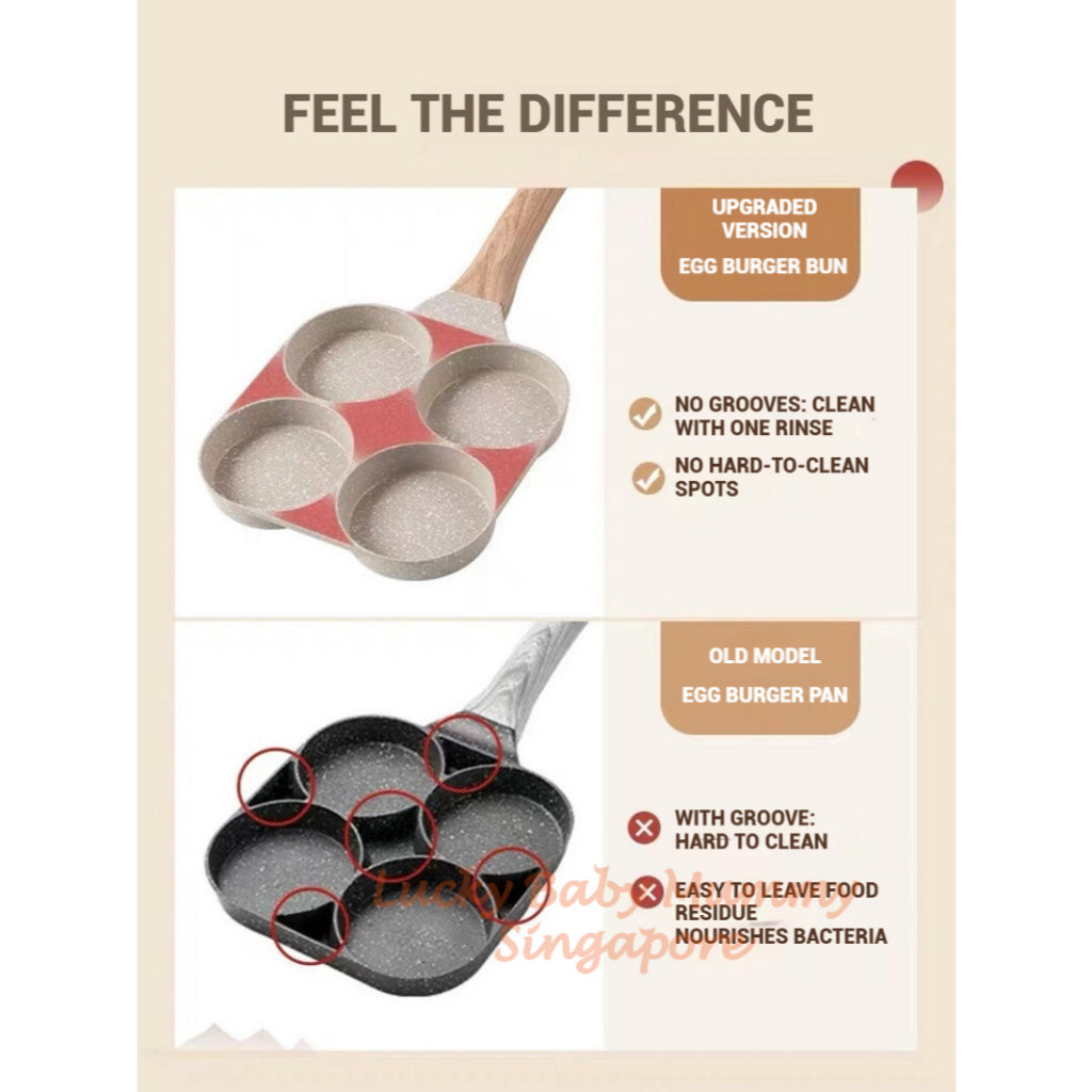 Maifan Stone 4-Hole Non-Stick Egg Burger Pan