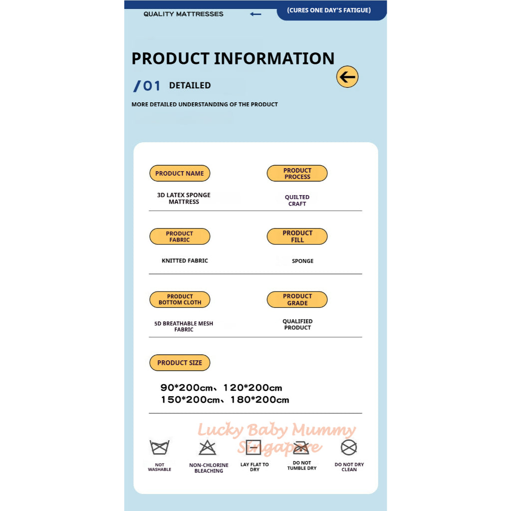 8cm Thickness Comfort Latex Sponge Mattress