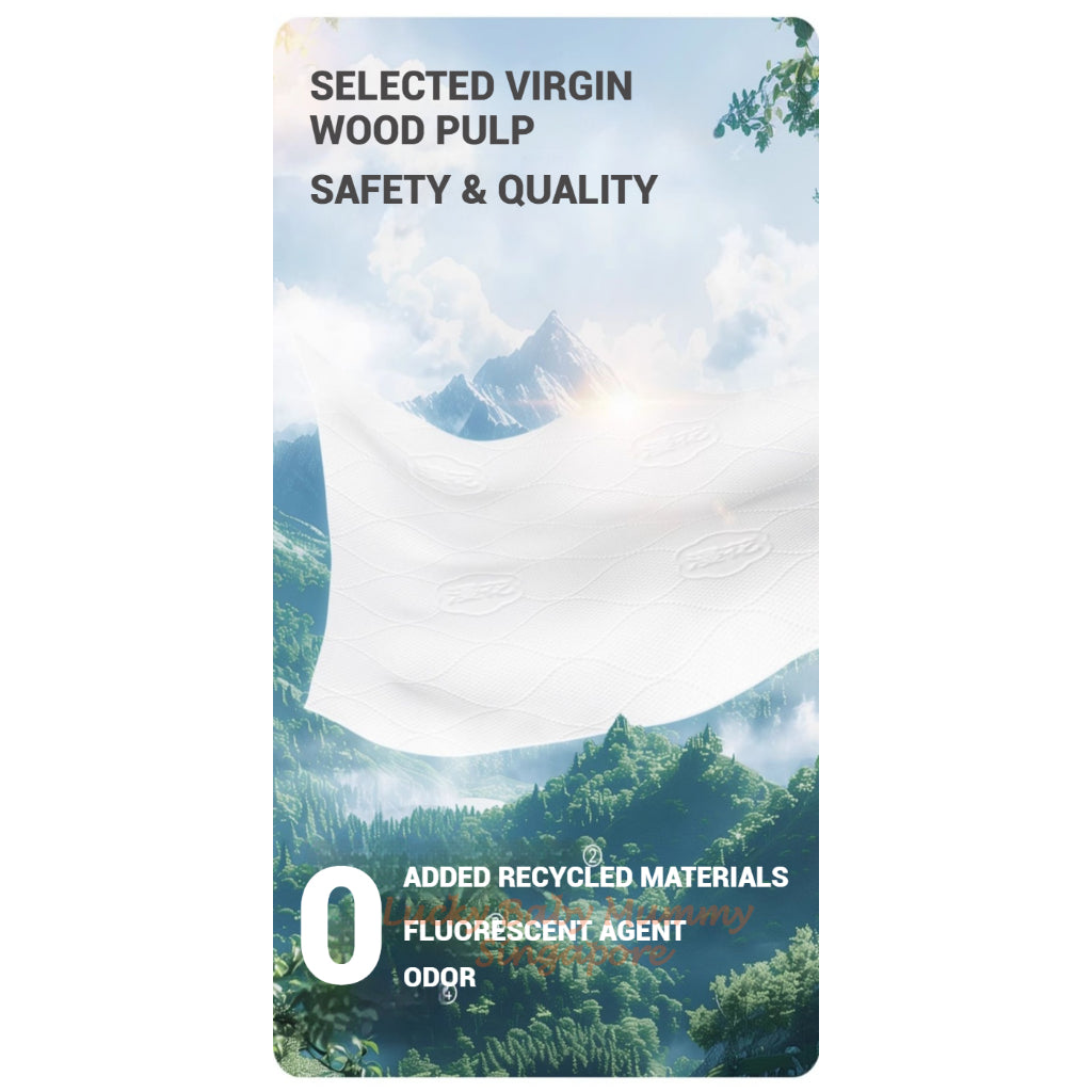 【6 Packs/Box】 ManHua Wood Pulp Hanging Tissue 4-ply 1280sheets