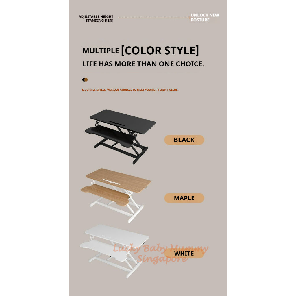 Dual Layer Desktop Lifting Table /Height Adjustable Standing Desk Riser for Monitor, Laptop