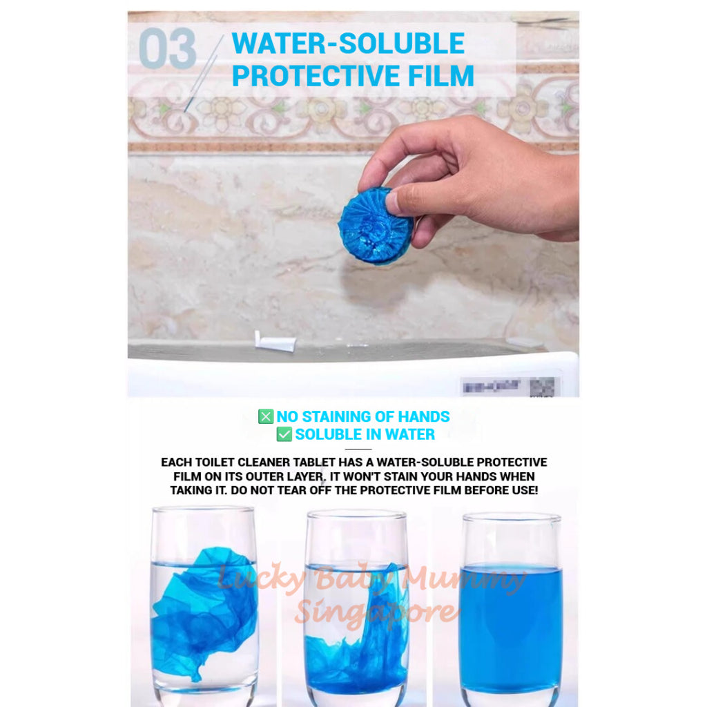 【10pcs/pack】Toilet Bowl Cleaner Tablet /Deodorizing Stain Remover Bleach Toilet Tablet