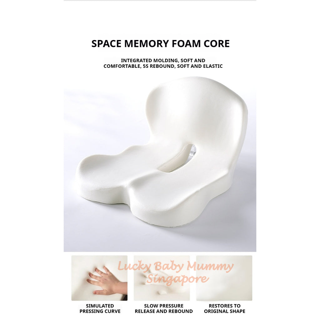 L-Shaped Memory Foam Cushion | All-Day Comfort  | Anti-Slip Seat & Back Support Pillow