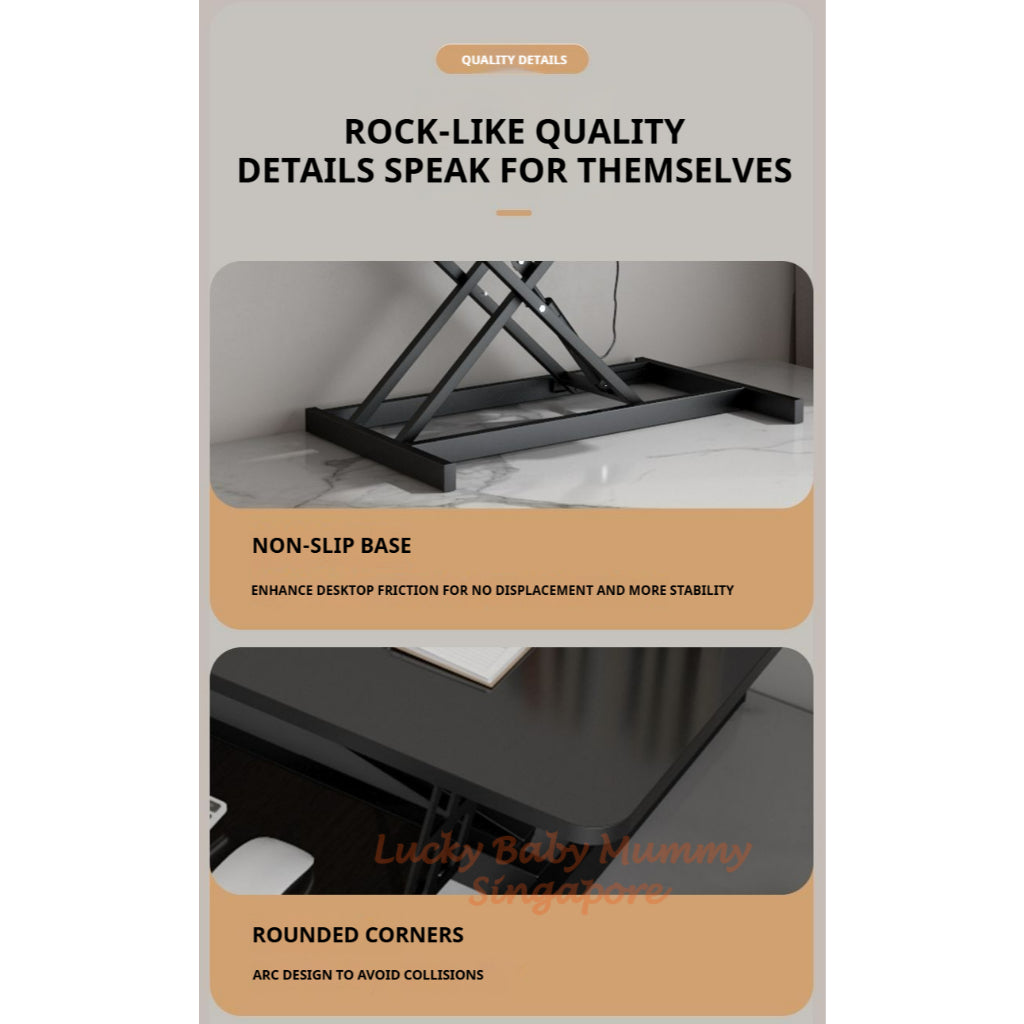 Dual Layer Desktop Lifting Table /Height Adjustable Standing Desk Riser for Monitor, Laptop