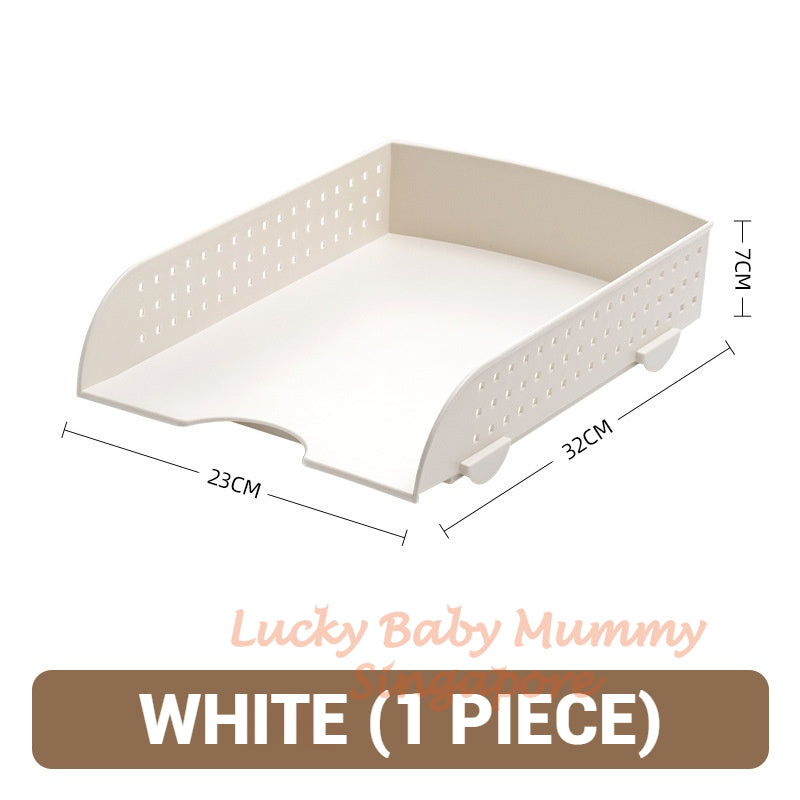 A4 Size Stackable File Tray Organizer | Multi-Layer Desktop Document Storage Rack