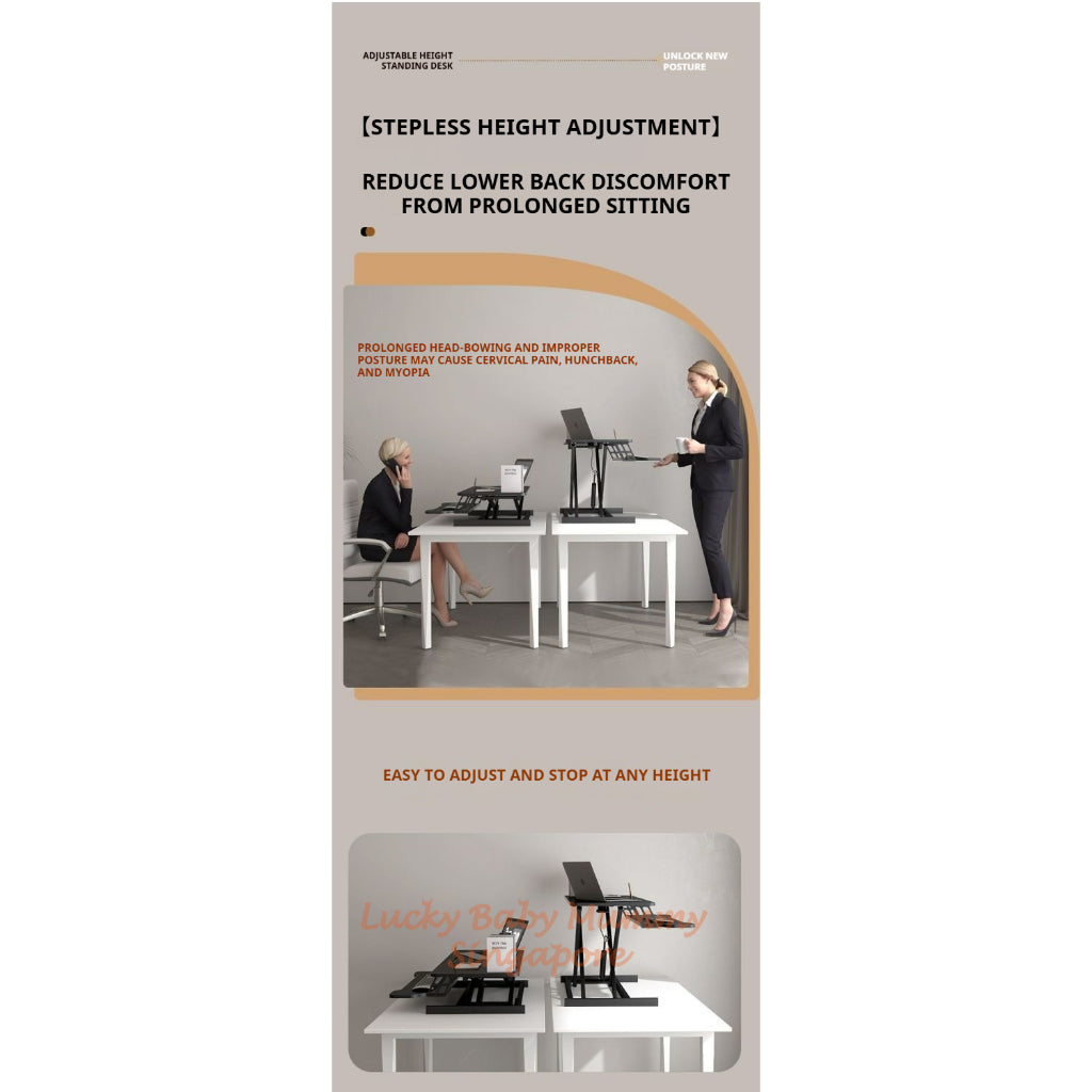 Dual Layer Desktop Lifting Table /Height Adjustable Standing Desk Riser for Monitor, Laptop
