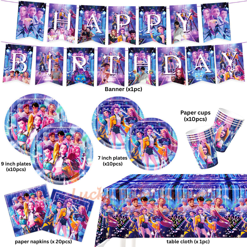 Kpop Demon Hunters Party Supplies SET
