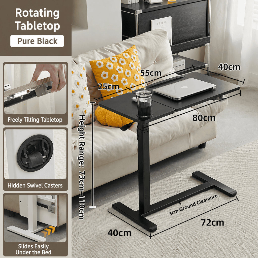 Adjustable Lifting Table - Black 80CM