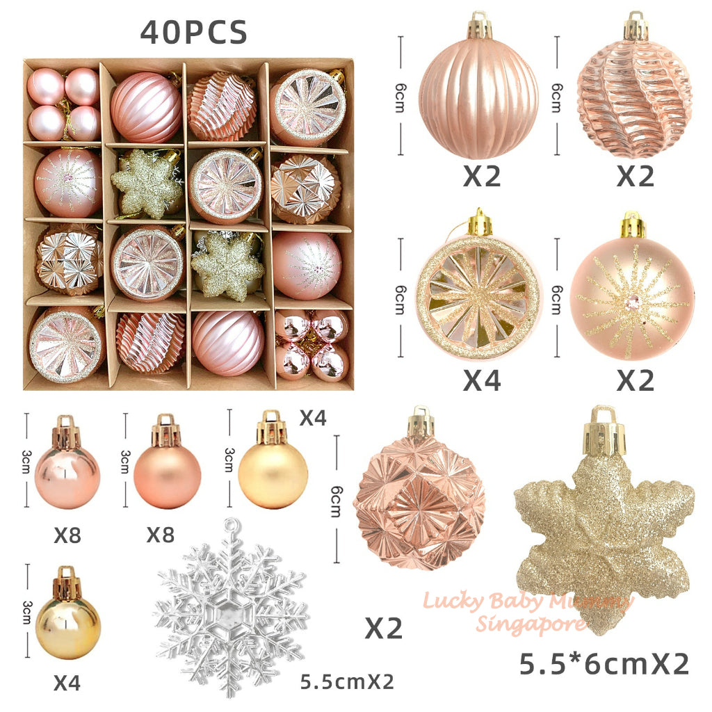 2025 Christmas Tree Balls Decorations Accessories Ornaments Lights Xmas Tree Top Star Party Decor