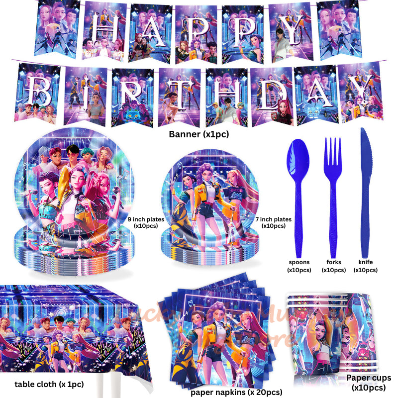 Kpop Demon Hunters Party Supplies SET