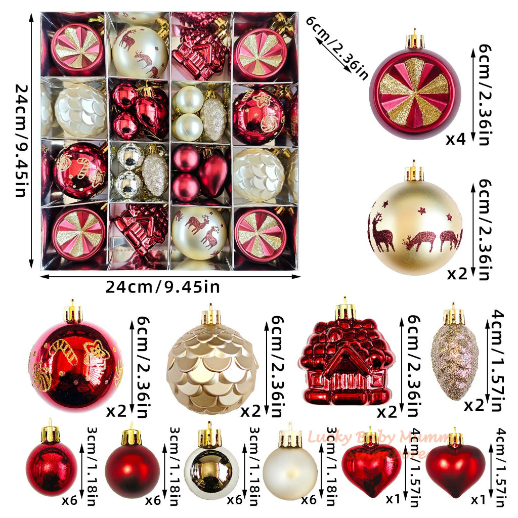2025 Christmas Tree Balls Decorations Accessories Ornaments Lights Xmas Tree Top Star Party Decor
