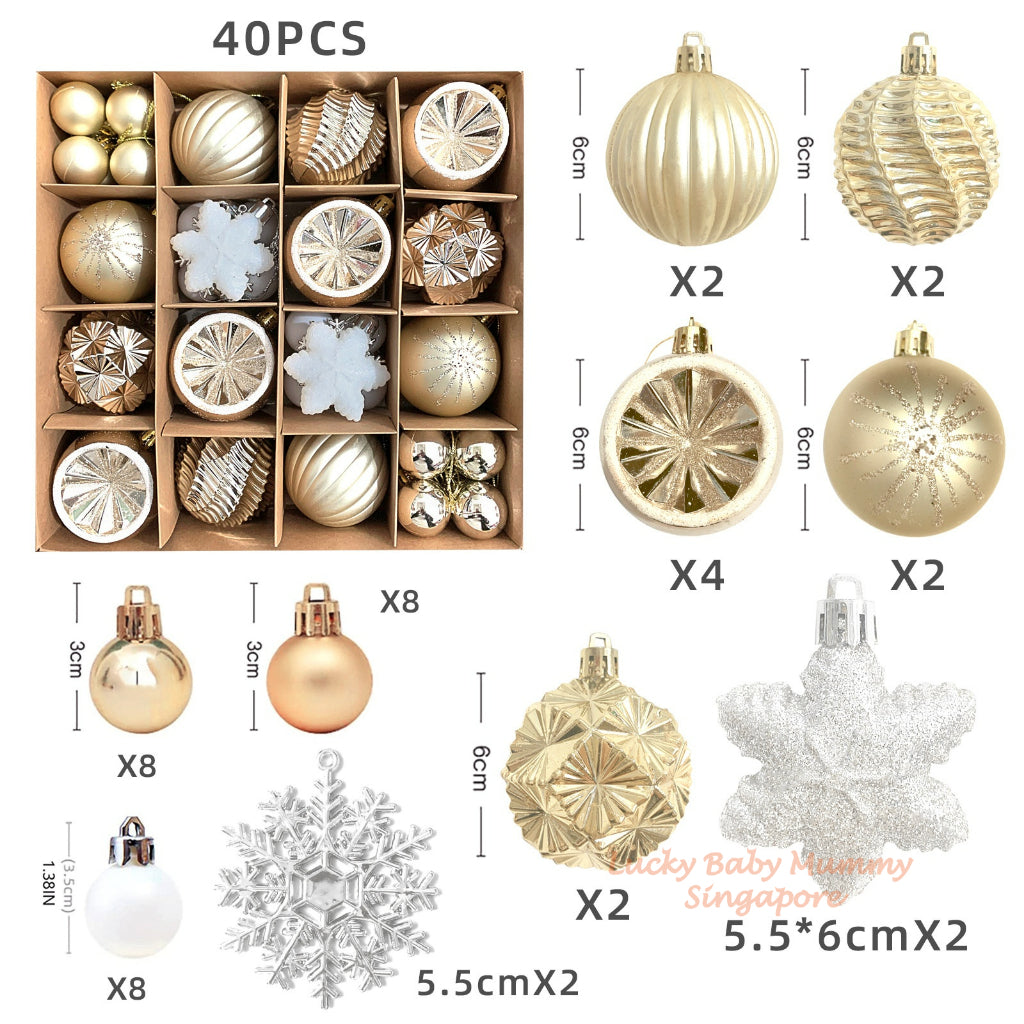 2025 Christmas Tree Balls Decorations Accessories Ornaments Lights Xmas Tree Top Star Party Decor