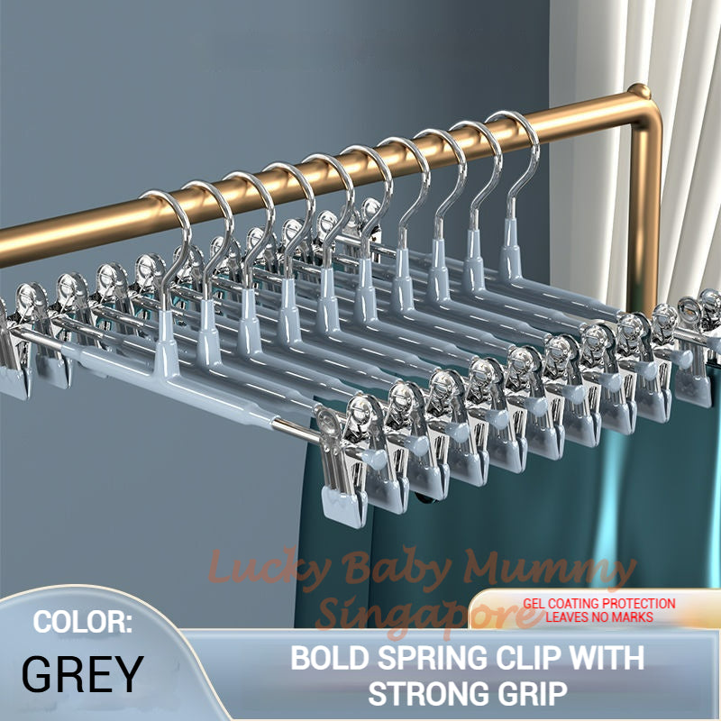Pants Hangers with Anti-Slip Clips, Skirt hangers with Clips